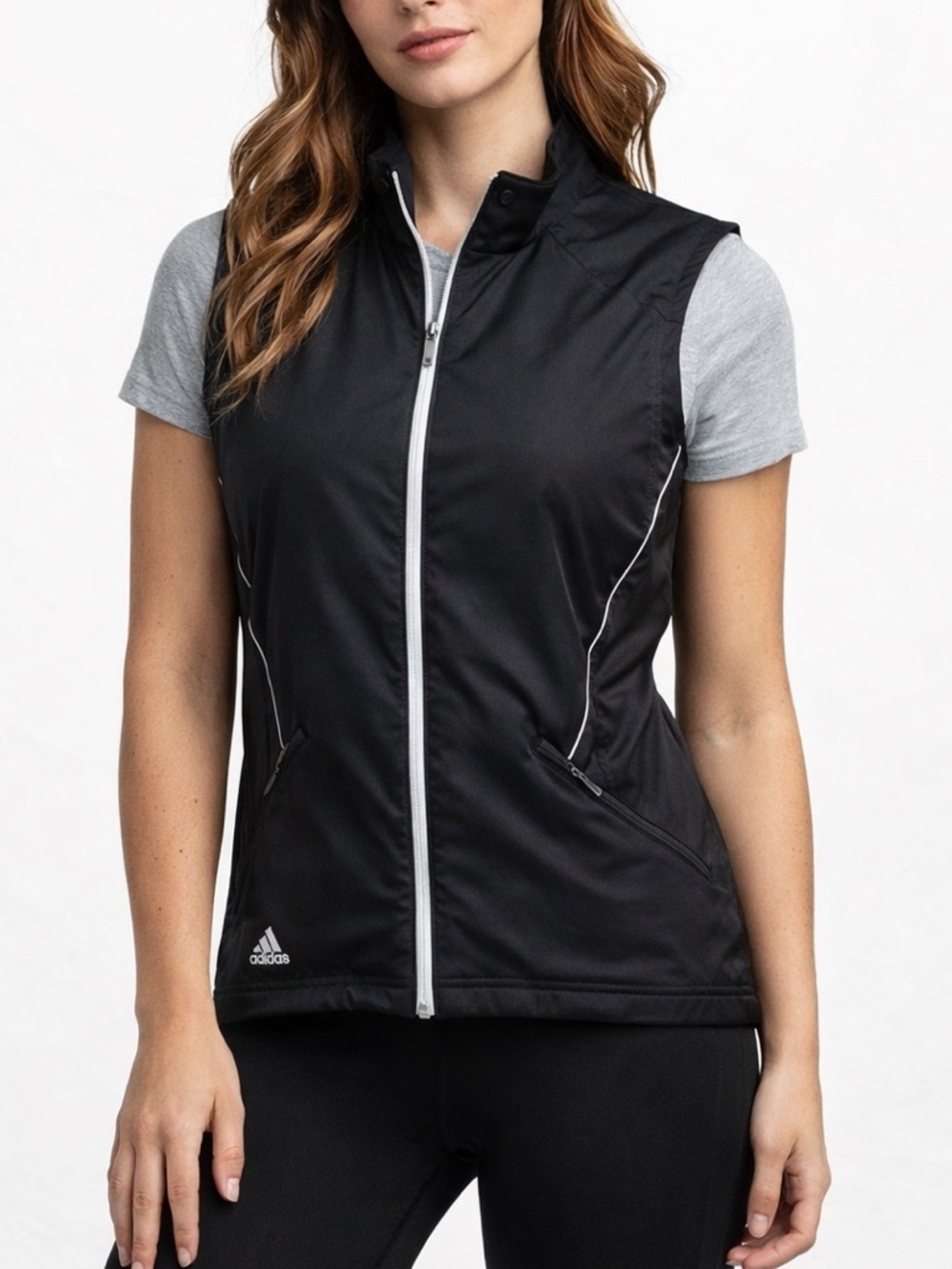 Adidas Climaproof Black Front Zip Athletic Vest Sz Small Lightweight Windbreaker